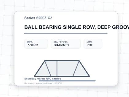 BALL BEARING SINGLE ROW, DEEP GROOVE NO.6201Z C3 - Series 6200Z C3 - IMPA 770632 - UOM PCE