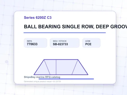 BALL BEARING SINGLE ROW, DEEP GROOVE NO.6202Z C3 - Series 6200Z C3 - IMPA 770633 - UOM PCE