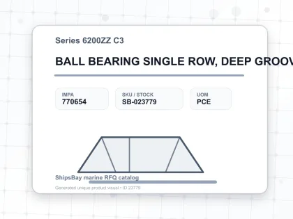 BALL BEARING SINGLE ROW, DEEP GROOVE NO.6203ZZ C3 - Series 6200ZZ C3 - IMPA 770654 - UOM PCE