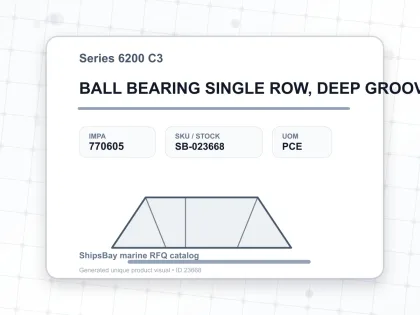 BALL BEARING SINGLE ROW, DEEP GROOVE NO.6204 C3 - Series 6200 C3 - IMPA 770605 - UOM PCE