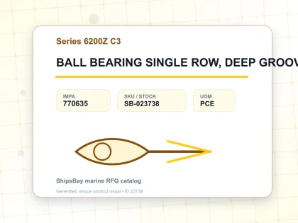BALL BEARING SINGLE ROW, DEEP GROOVE NO.6204Z C3 - Series 6200Z C3 - IMPA 770635 - UOM PCE