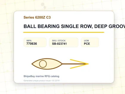 BALL BEARING SINGLE ROW, DEEP GROOVE NO.6205Z C3 - Series 6200Z C3 - IMPA 770636 - UOM PCE