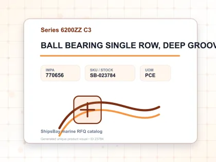 BALL BEARING SINGLE ROW, DEEP GROOVE NO.6205ZZ C3 - Series 6200ZZ C3 - IMPA 770656 - UOM PCE