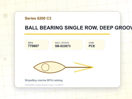 BALL BEARING SINGLE ROW, DEEP GROOVE NO.6206 C3 - Series 6200 C3 - IMPA 770607 - UOM PCE