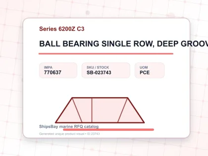 BALL BEARING SINGLE ROW, DEEP GROOVE NO.6206Z C3 - Series 6200Z C3 - IMPA 770637 - UOM PCE