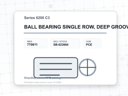 BALL BEARING SINGLE ROW, DEEP GROOVE NO.6210 C3 - Series 6200 C3 - IMPA 770611 - UOM PCE