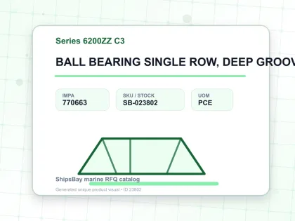 BALL BEARING SINGLE ROW, DEEP GROOVE NO.6212ZZ C3 - Series 6200ZZ C3 - IMPA 770663 - UOM PCE