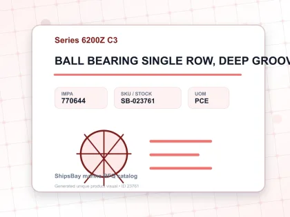 BALL BEARING SINGLE ROW, DEEP GROOVE NO.6213Z C3 - Series 6200Z C3 - IMPA 770644 - UOM PCE