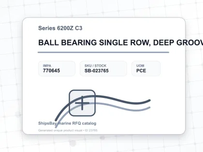 BALL BEARING SINGLE ROW, DEEP GROOVE NO.6214Z C3 - Series 6200Z C3 - IMPA 770645 - UOM PCE