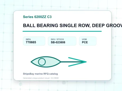BALL BEARING SINGLE ROW, DEEP GROOVE NO.6214ZZ C3 - Series 6200ZZ C3 - IMPA 770665 - UOM PCE