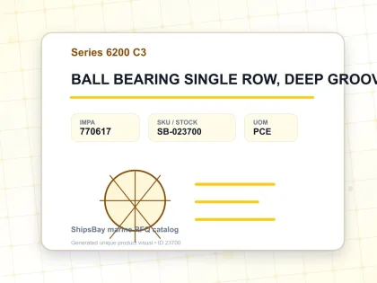 BALL BEARING SINGLE ROW, DEEP GROOVE NO.6216 C3 - Series 6200 C3 - IMPA 770617 - UOM PCE