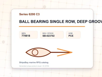 BALL BEARING SINGLE ROW, DEEP GROOVE NO.6217 C3 - Series 6200 C3 - IMPA 770618 - UOM PCE