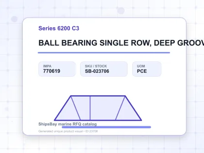 BALL BEARING SINGLE ROW, DEEP GROOVE NO.6218 C3 - Series 6200 C3 - IMPA 770619 - UOM PCE