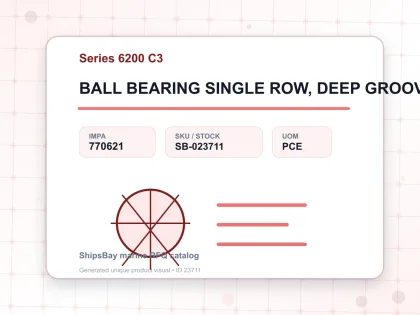 BALL BEARING SINGLE ROW, DEEP GROOVE NO.6220 C3 - Series 6200 C3 - IMPA 770621 - UOM PCE