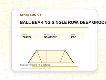BALL BEARING SINGLE ROW, DEEP GROOVE NO.6221 C3 - Series 6200 C3 - IMPA 770622 - UOM PCE