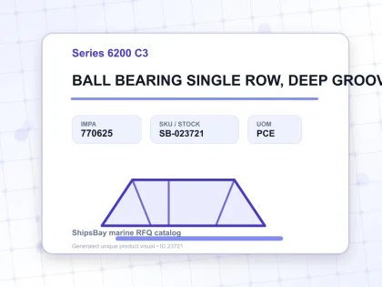 BALL BEARING SINGLE ROW, DEEP GROOVE NO.6226 C3 - Series 6200 C3 - IMPA 770625 - UOM PCE