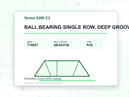 BALL BEARING SINGLE ROW, DEEP GROOVE NO.6230 C3 - Series 6200 C3 - IMPA 770627 - UOM PCE