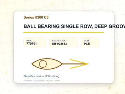 BALL BEARING SINGLE ROW, DEEP GROOVE NO.6300 C3 - Series 6300 C3 - IMPA 770701 - UOM PCE