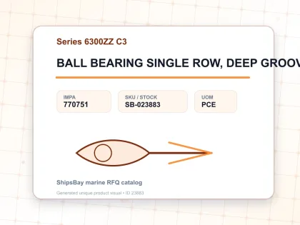 BALL BEARING SINGLE ROW, DEEP GROOVE NO.6300ZZ C3 - Series 6300ZZ C3 - IMPA 770751 - UOM PCE