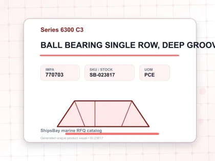 BALL BEARING SINGLE ROW, DEEP GROOVE NO.6302 C3 - Series 6300 C3 - IMPA 770703 - UOM PCE