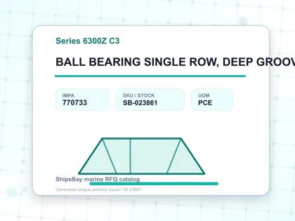 BALL BEARING SINGLE ROW, DEEP GROOVE NO.6302Z C3 - Series 6300Z C3 - IMPA 770733 - UOM PCE