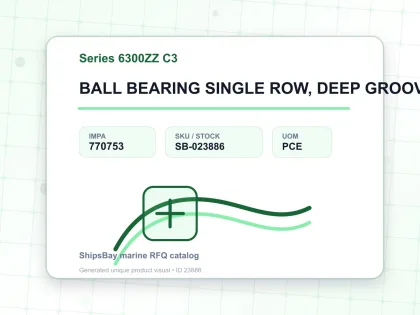 BALL BEARING SINGLE ROW, DEEP GROOVE NO.6302ZZ C3 - Series 6300ZZ C3 - IMPA 770753 - UOM PCE