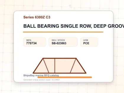 BALL BEARING SINGLE ROW, DEEP GROOVE NO.6303Z C3 - Series 6300Z C3 - IMPA 770734 - UOM PCE