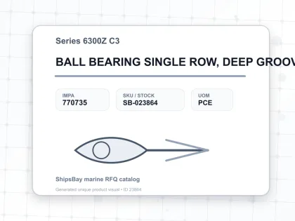 BALL BEARING SINGLE ROW, DEEP GROOVE NO.6304Z C3 - Series 6300Z C3 - IMPA 770735 - UOM PCE