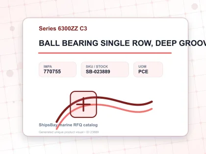 BALL BEARING SINGLE ROW, DEEP GROOVE NO.6304ZZ C3 - Series 6300ZZ C3 - IMPA 770755 - UOM PCE
