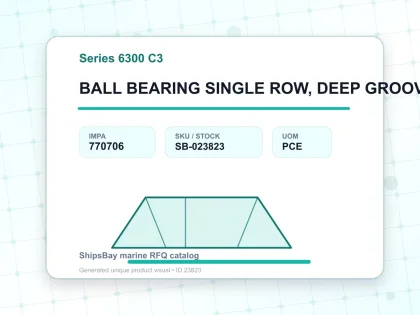 BALL BEARING SINGLE ROW, DEEP GROOVE NO.6305 C3 - Series 6300 C3 - IMPA 770706 - UOM PCE