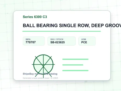 BALL BEARING SINGLE ROW, DEEP GROOVE NO.6306 C3 - Series 6300 C3 - IMPA 770707 - UOM PCE