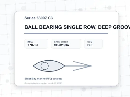 BALL BEARING SINGLE ROW, DEEP GROOVE NO.6306Z C3 - Series 6300Z C3 - IMPA 770737 - UOM PCE