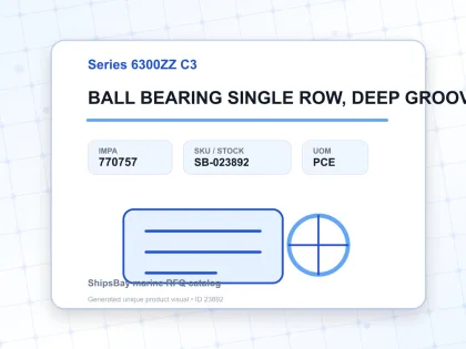 BALL BEARING SINGLE ROW, DEEP GROOVE NO.6306ZZ C3 - Series 6300ZZ C3 - IMPA 770757 - UOM PCE