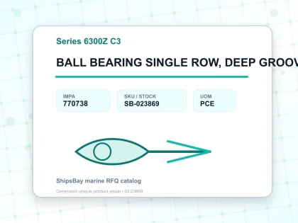BALL BEARING SINGLE ROW, DEEP GROOVE NO.6307Z C3 - Series 6300Z C3 - IMPA 770738 - UOM PCE