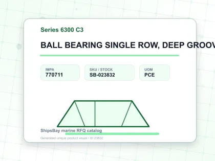 BALL BEARING SINGLE ROW, DEEP GROOVE NO.6310 C3 - Series 6300 C3 - IMPA 770711 - UOM PCE