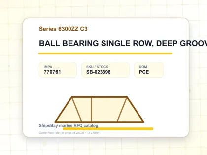 BALL BEARING SINGLE ROW, DEEP GROOVE NO.6310ZZ C3 - Series 6300ZZ C3 - IMPA 770761 - UOM PCE