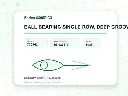 BALL BEARING SINGLE ROW, DEEP GROOVE NO.6311Z C3 - Series 6300Z C3 - IMPA 770742 - UOM PCE