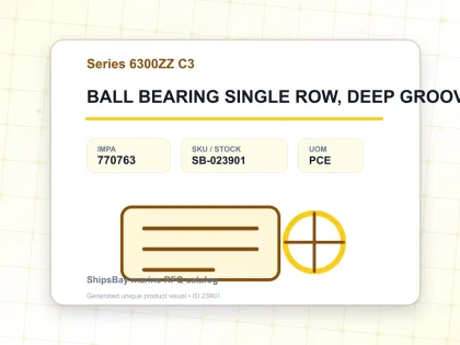 BALL BEARING SINGLE ROW, DEEP GROOVE NO.6312ZZ C3 - Series 6300ZZ C3 - IMPA 770763 - UOM PCE