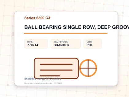 BALL BEARING SINGLE ROW, DEEP GROOVE NO.6313 C3 - Series 6300 C3 - IMPA 770714 - UOM PCE