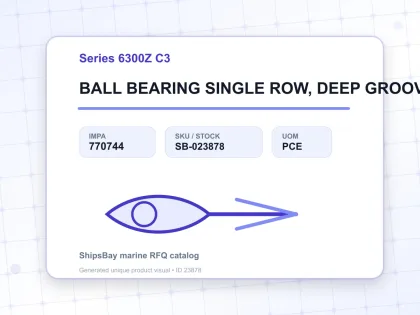 BALL BEARING SINGLE ROW, DEEP GROOVE NO.6313Z C3 - Series 6300Z C3 - IMPA 770744 - UOM PCE