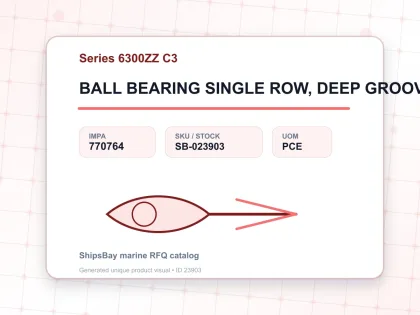 BALL BEARING SINGLE ROW, DEEP GROOVE NO.6313ZZ C3 - Series 6300ZZ C3 - IMPA 770764 - UOM PCE