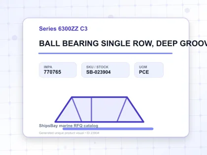 BALL BEARING SINGLE ROW, DEEP GROOVE NO.6314ZZ C3 - Series 6300ZZ C3 - IMPA 770765 - UOM PCE