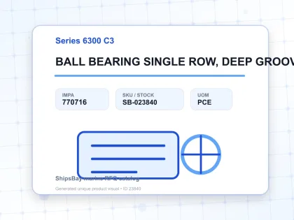 BALL BEARING SINGLE ROW, DEEP GROOVE NO.6315 C3 - Series 6300 C3 - IMPA 770716 - UOM PCE
