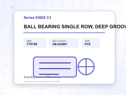 BALL BEARING SINGLE ROW, DEEP GROOVE NO.6315Z C3 - Series 6300Z C3 - IMPA 770746 - UOM PCE