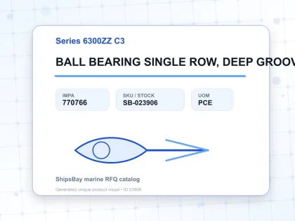 BALL BEARING SINGLE ROW, DEEP GROOVE NO.6315ZZ C3 - Series 6300ZZ C3 - IMPA 770766 - UOM PCE