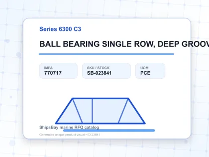 BALL BEARING SINGLE ROW, DEEP GROOVE NO.6316 C3 - Series 6300 C3 - IMPA 770717 - UOM PCE