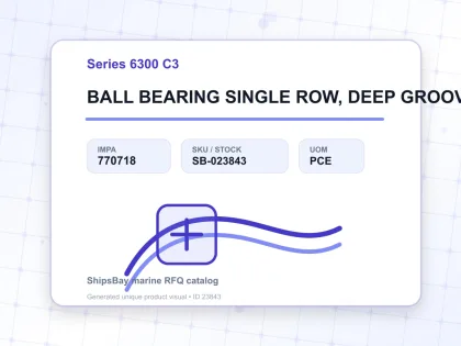 BALL BEARING SINGLE ROW, DEEP GROOVE NO.6317 C3 - Series 6300 C3 - IMPA 770718 - UOM PCE
