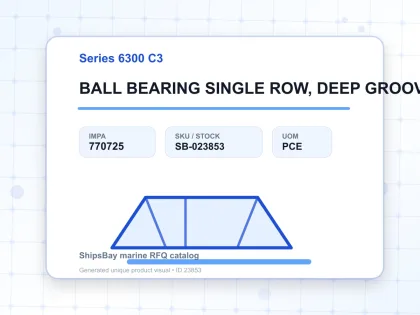 BALL BEARING SINGLE ROW, DEEP GROOVE NO.6326 C3 - Series 6300 C3 - IMPA 770725 - UOM PCE