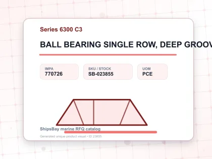 BALL BEARING SINGLE ROW, DEEP GROOVE NO.6328 C3 - Series 6300 C3 - IMPA 770726 - UOM PCE