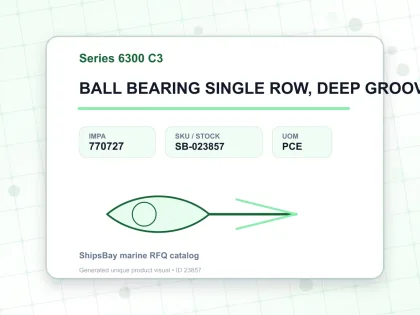 BALL BEARING SINGLE ROW, DEEP GROOVE NO.6330 C3 - Series 6300 C3 - IMPA 770727 - UOM PCE